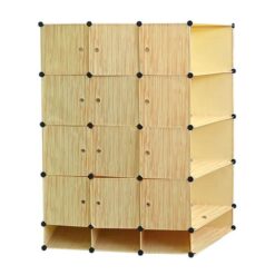 Plastic Portable Collapsible Wardrobe, 12 Doors & 5 Shelves - 03528