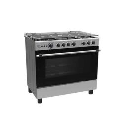 Nasco NASGC-LME90I 5 Burner Gas Cooker with Oven - Silver