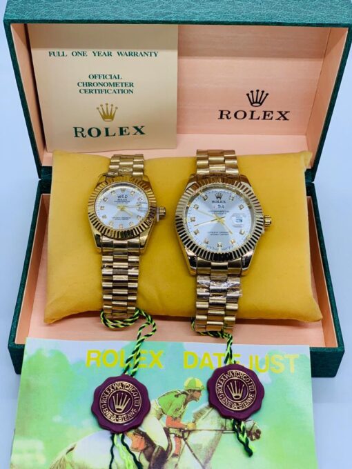 Rolex Datejust Replica Watch for Him and Her - Gold Strap