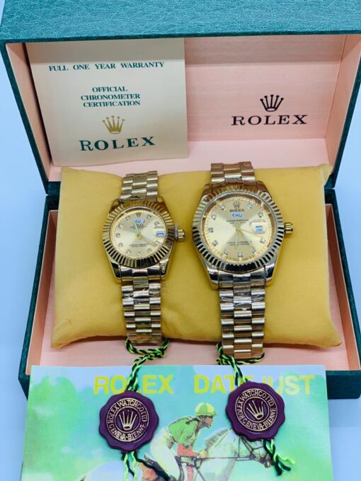 Rolex Datejust Replica Watch for Him and Her - Gold Strap and Dial