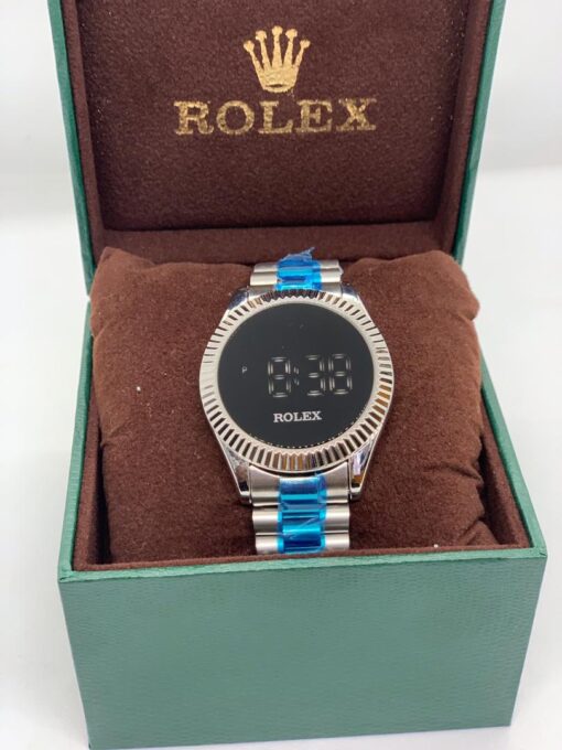 Rolex One Touch Unisex Digital Watch - Stainless Steel Strap