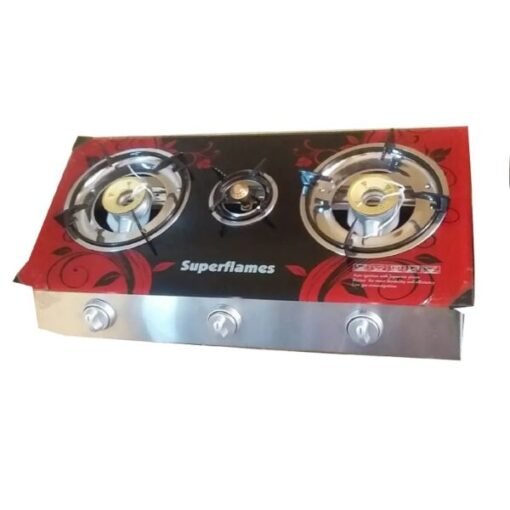 Superflames 3 Burner Tabletop Gas Stove with Glass Top