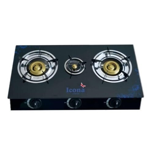 Icona ILGSG-301 Glass Top Auto 3 Burner Stove