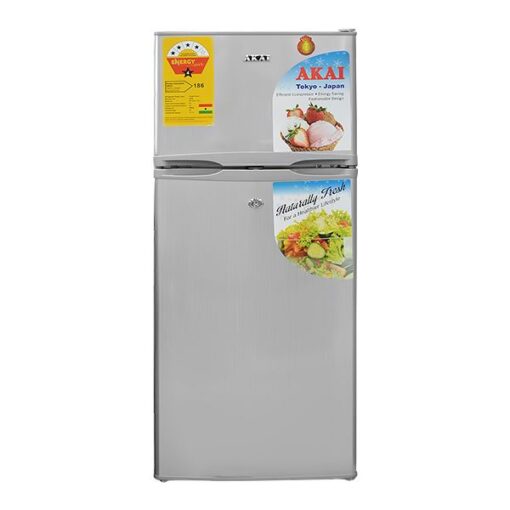 AKAI RF108A127L 127L Top Freezer Double Door Refrigerator - Silver
