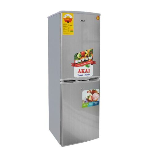 AKAI RF097A220 140L Combi Double Door Refrigerator - Silver