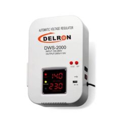 Delron Wall Mounted DWS-2000 Automatic Voltage Regulator/Stabilizer with Digital Display - 2000VA