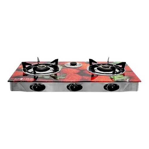 DZIRE TGGP3BG32 3Burner Glass Top Table Top Gas Stove with Infrared