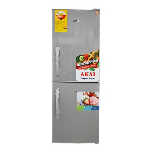 AKAI RF120A170DD 170L Combi Double Door Refrigerator - Silver