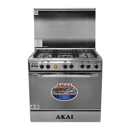 AKAI GC602A-5580SS 5Burner 55X80 Stainless Steel Freestanding Cooker with Oven & Grill