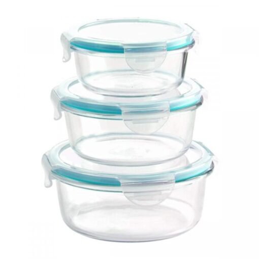 Generic 3 Set Borosilicate Glass Food Storage Containers