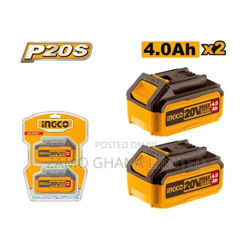 Ingco COSLI240312 2 x Battery Kit 20V 4Ah