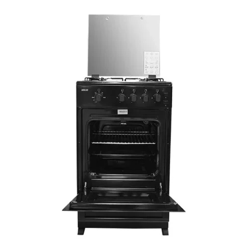 AKAI GC042A5050M 4Burner Freestanding Gas Cooker with Oven & Grill Black