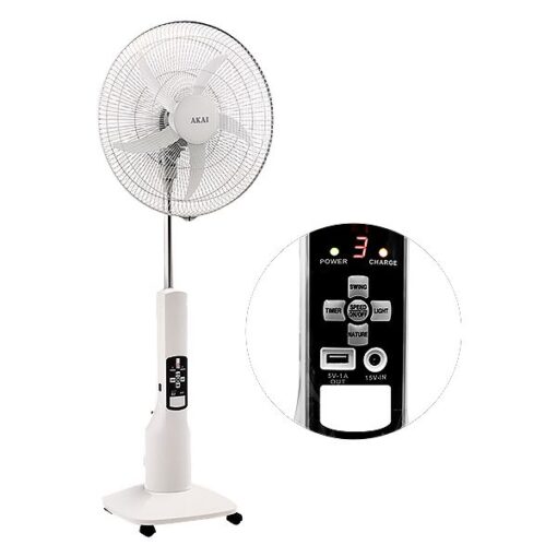 Akai EF108A8068RSF 18" Rechargeable Standing Fan