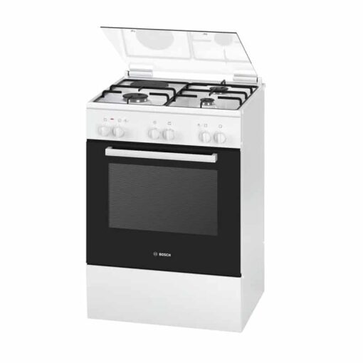 Bosch HGA23A120S Freestanding 3-Burner Gas + 1 Electric Cooker with Oven & Grill - White