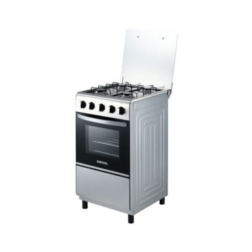 Bruhm Gas Cooker 4 Gas Single Burner Oven BGC-5540IF – Silver Color - 50X50cm