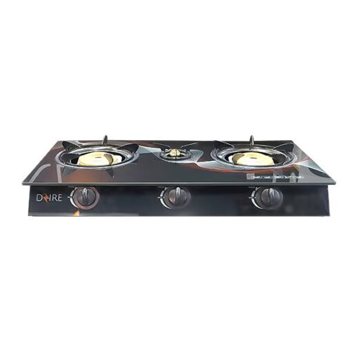 DZIRE TGGP3BBW3201 3Burner Glass Top Table Top Gas Stove with Infrared