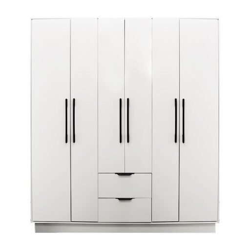 Generic White Wardrobe 6Doors 2Drawers - 133091