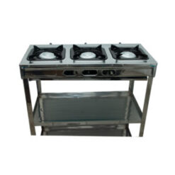 Nasco NASGS-K332FS 3-Burner Gas Cooker with 2 Shelves