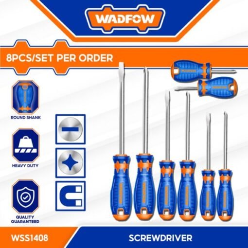 Wadfow WSS1408 Screwdriver  Round Shank 8 Pieces