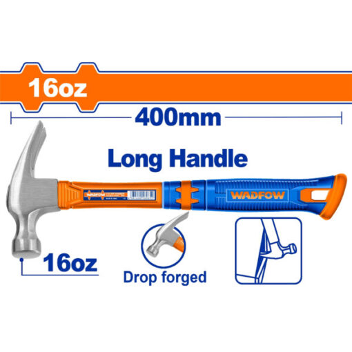 Wadfow WHM336L Long handle claw hammer